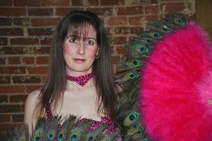 Amy Keaton posing in Middle Eastern costume